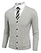 COOFANDY Men's Cardigan Sweater Long Sleeve Casual V Neck Button Down Knitted Sweater with Pockets Light Grey