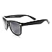 zeroUV Classic Eyewear 80's Retro Large Horn Rimmed Style Sunglasses (Shiny Black/Smoke)