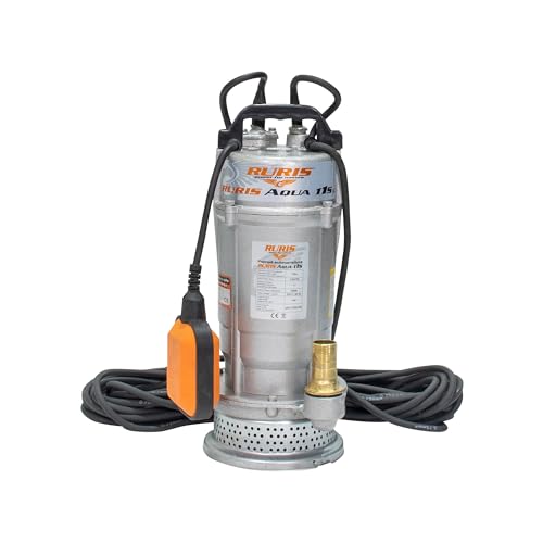 RURIS POWER FOR NATURE Pompe Submersible Aqua 11S, 550W, Débit 3,6 m³/h, Hauteur Refoulement 25 m, Flotteur, Câble 15 m, Pour Eau Claire, Irrigation et Alimentation Domestique