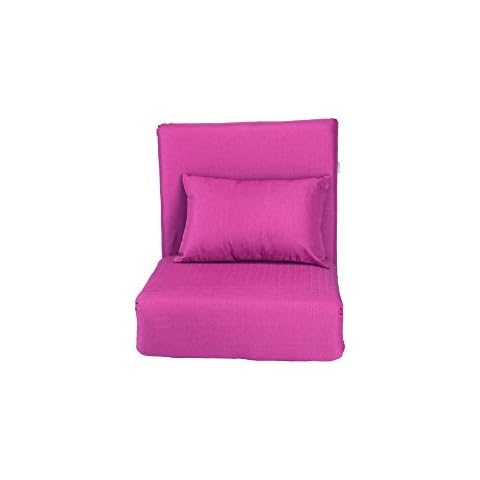Loungie Pink Linen Flip Chair - 5 Position Adjustable Back | Convertible | Sleeper Dorm Bed | Couch Lounger Seat Sofa Cover