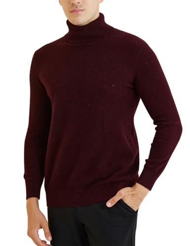 Men’S Merino Wool Turtleneck Knit Pullover Sweater Warm Solid Pattern Long Sleeve Thick Casual Style Jumper Top 6