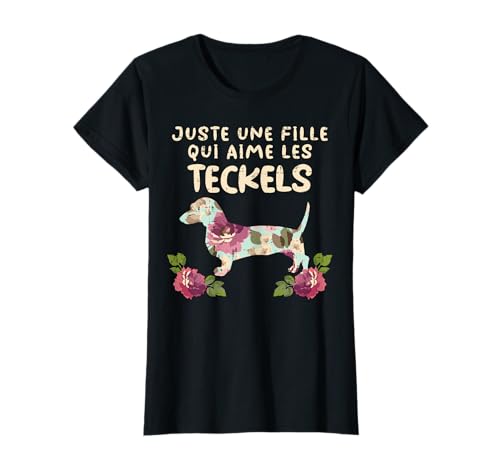 Photo de Teckel Chien Amour Floral Mignon Dachshund Lover Cadeau T-Shirt