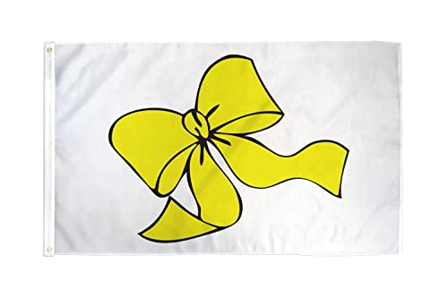 AZ FLAG, Yellow Ribbon Flag, 3x5 Ft, 100D Polyester Support Our Troops Banner with Two Metal Grommets, Fade Resistant
