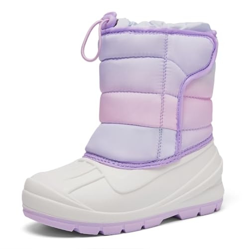 MORENDL Toddler Snow Boots Boys Girls Waterproof Insulated Winter Boots Kids Warm Fur Shoes