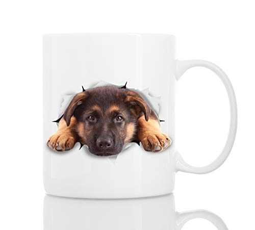 Winston & Bear German Shepherd Coffee Mug - Ceramic, 11oz, Perfect Dog Lover Gift, Funny, Novelty, Christmas, Microwave Safe, Reusable, Mug