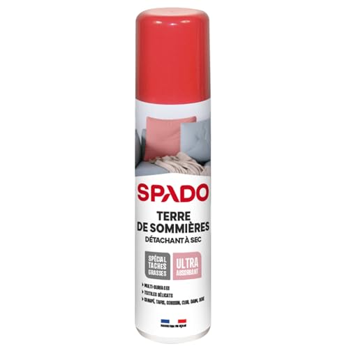 SPADO - Détachant Textiles - Terre de Sommières - Détachant Naturel à Sec - Spécial Tâches Grasses - Aérosol 75 ml