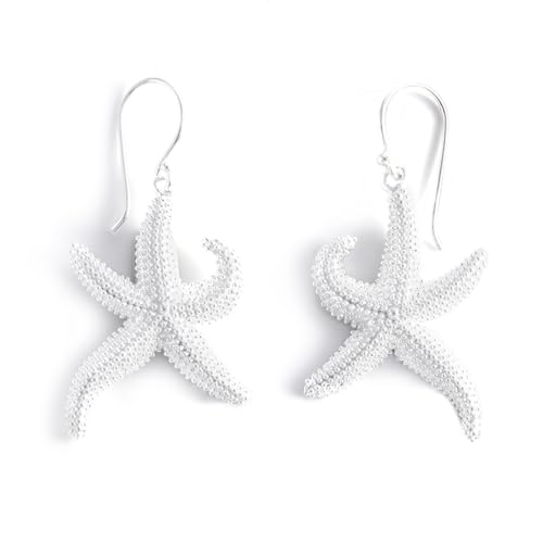 Boucles d'oreilles pendantes en argent sterling pour femme motif grande étoile