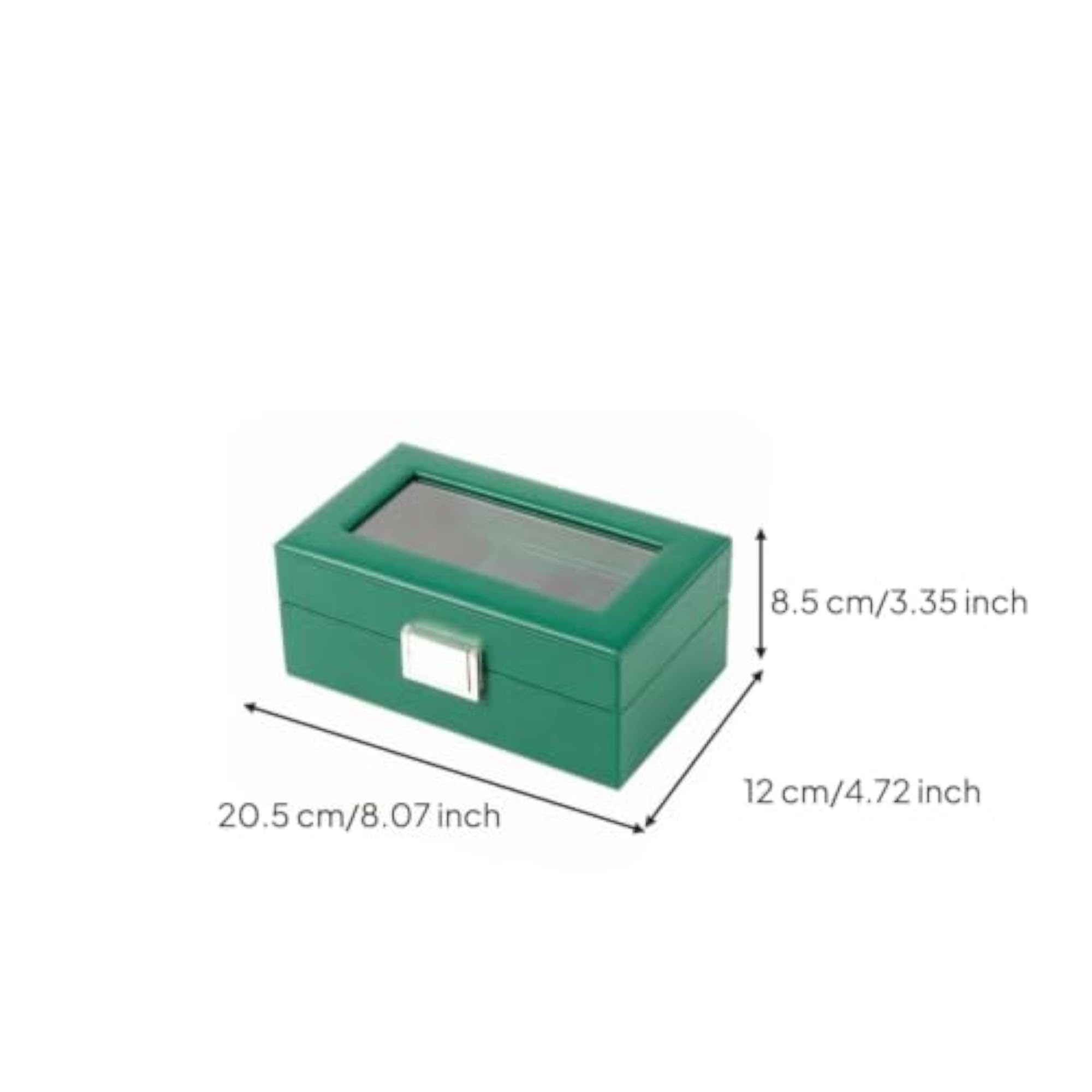 3 Compartments Watch Organizer Box with Transparent Window
