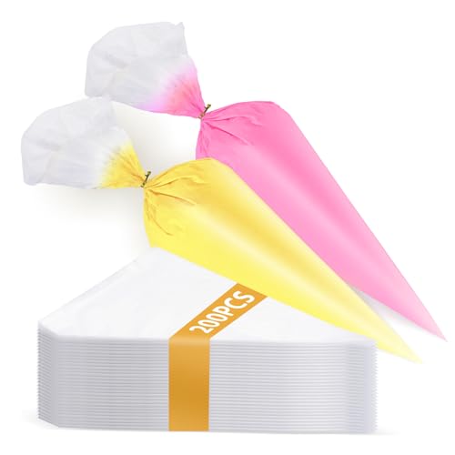 Volokitx 200 Pack 12 Inch Disposable Tipless Piping Bags for Royal Icing