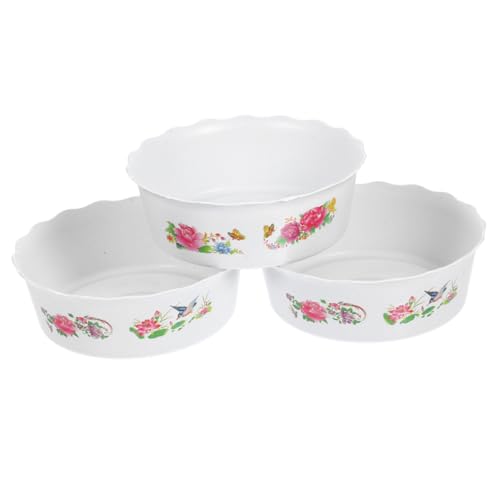 BESPORTBLE 3Pcs Hydroponic Flower Pot Set Round Plastic Daff