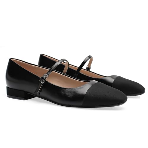 Women's Comfortable Leather Mary Jane Flats Walking Shoes Cute Business Casual Dress Work Shoes3