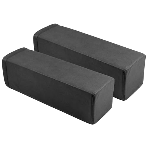 M Mute Touch 2 Pack Couch Arm Rest Pillow 6x6x20 Faux Leather Waterproof Cover High Density Foam Armrest Cushion Removable & Washable Elbow Support for Sofa Bed and Armchair (Black)