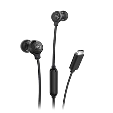 Motorola, Earbuds 3C-S, Conexão USB-C, Fone de Ouvido com Microfone, Preto