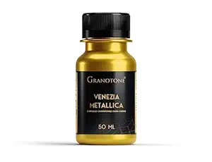 GRANOTONE Acrylic Non Fading & Shimmering Venezia Metallic Colour Paint with Rich Pigments Non Toxic Metallic Colours Ideal for Kids Artist & Beginners Gold 50ml