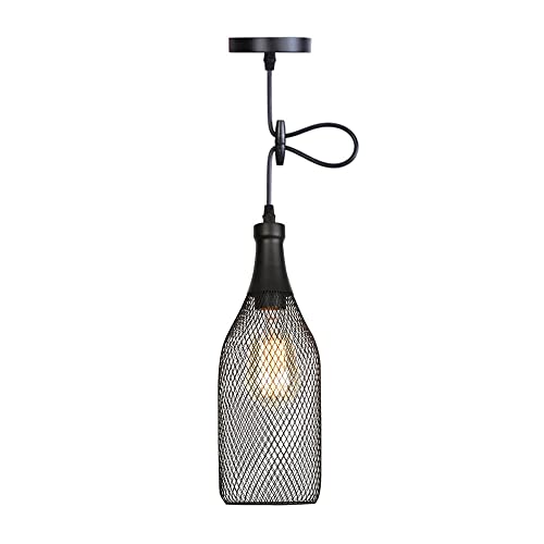 Suspension industrielle E27 lustre rétro fer forgé noir pour plafond