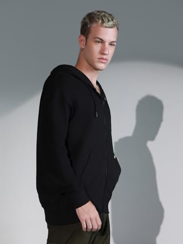Image of Hubberholme Men Purple Cotton Long Sleeves Regular Hood Sweatshirts HHMSSW23002