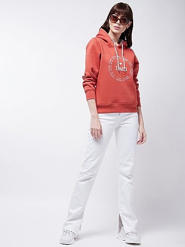 Image of Modeve Women Printed Hooded Sweatshirt for Winter