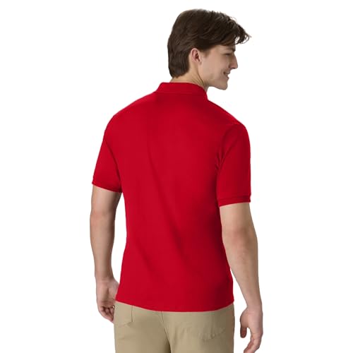 Hanes Men's Short-Sleeve Jersey Pocket Polo (Pack of 2), Deep Red, Small - image 3
