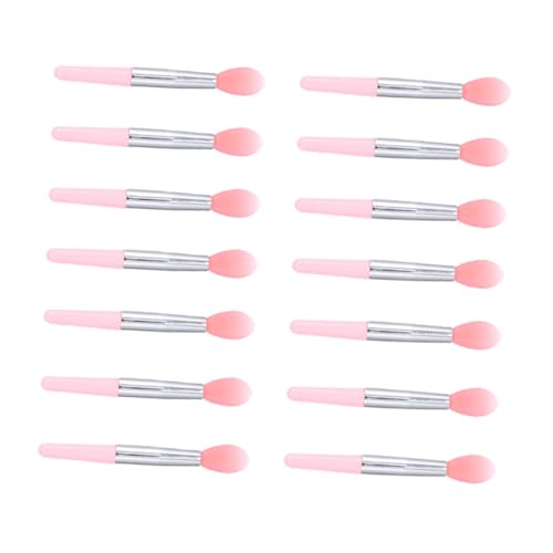 Healvian Pinceles Labiales de Silicona Transparente y Rosa Aplicadores de Maquillaje para Labios y Sombras Portátiles para Uso Profesional y Viajes