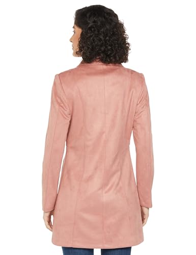 Image of Qube By Fort Collins Women's Semi-Long Tweed Coat with Knitted Finish - Elegant Winter Outerwear for Casual and Formal Looks