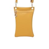 [TOEDNNQI]スマホポーチ レディース ショルダーバッグ 斜めがけ 携帯ポーチ ショルダー ポシェット手提げ 軽量 人気 可愛いシンプル縦型 iphone 誕生日プレゼント (イェロー)