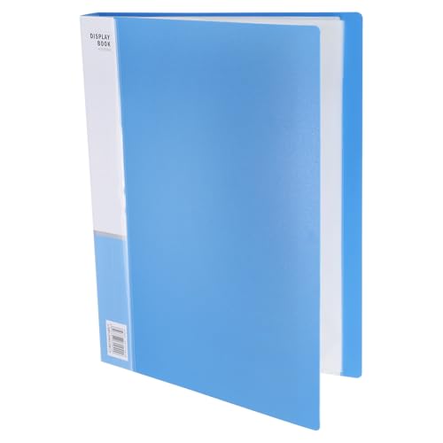 Image of M&G 40-Pocket Binder with PP Plastic Sleeves A4(Blue), Art Portfolio Folder with Clear Sheet Protectors, Display 80 Pages for Organizing Documents, 310x238x28mm