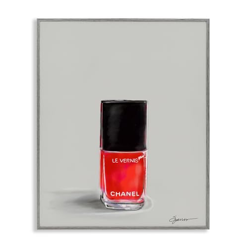 Stupell Industries Classy Rouge Nail Polish White Framed Giclee Art,