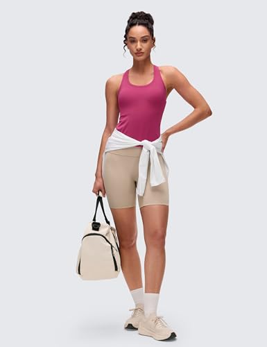Image of CRZ YOGA Butterluxe Racerback Tank Waist Length | Yoga, Extremely Soft, Tight Fit, Scoop Neck, Sleeveless Tops for Women