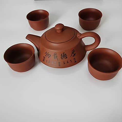 Aeseark Chinese Tea Set - Handmade Ceramic Chinese Kung Fu Tea Set,Teapot Teacup,Tea Ceremony,Gift Bonus (Red) #TOP5
