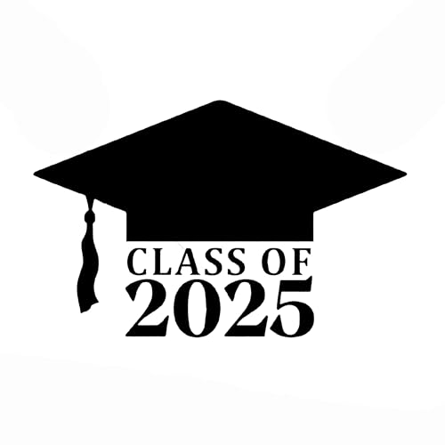50 x Class of 2025 Graduation Hat Stickers â€“ Black Vinyl Labels for Graduation Invitations, Envelopes, Tumblers, and Party Favors â€“ 2 Inch (Class of 2025 Black)