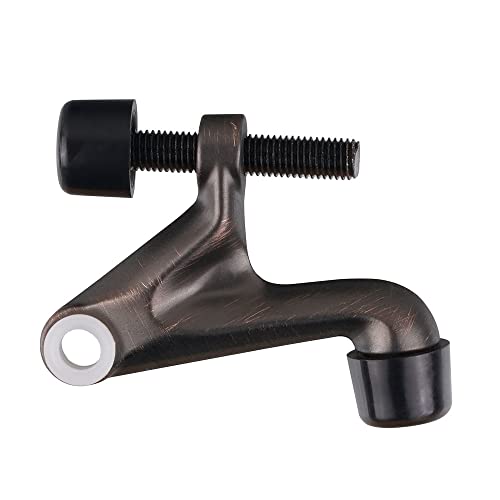 Triumph Hardware 2 Pack Hinge Pin Door Stopper,Adjustable Heavy Duty Door Stopper 2-3/8''X15/16”,Brushed Nickel,With Black Rubber Bumper Tips (Oil Rubbed Bronze) (Z81505-Orbm) #TOP4