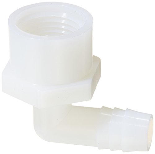 Parker Hannifin 370HB-8-8N-pk5 Par-Barb Female Elbow Fitting, Nylon, 90 Degree Angle, 1/2" Hose Barb x 1/2" Female NPT, White (Pack of 5)