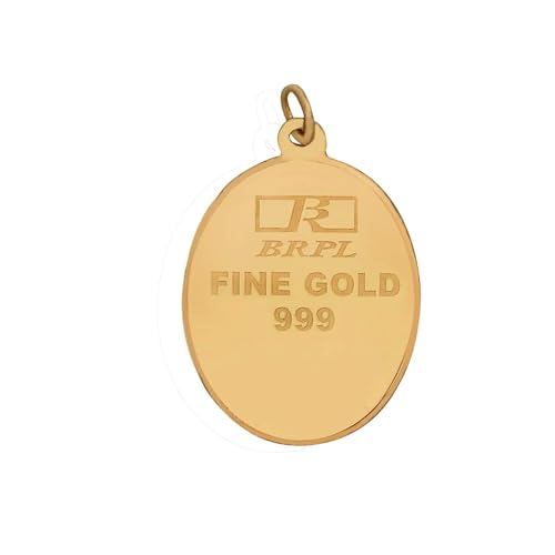 Image of Bangalore Refinery 24k (999) Purity 5gm Yellow Gold Lakshmi Oval Pendant (without hook)
