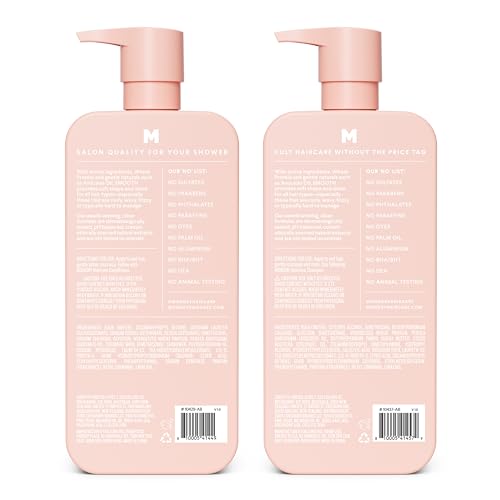 MONDAY HAIRCARE Smooth Shampoo + Conditioner Bathroom Set (2 Count) 27 oz Each For Frizzy, Coarse & Curly Hair Made with Coconut Oil, Shea Butter & Vitamin E 100% Recyclable Bottle Pink - Image 3