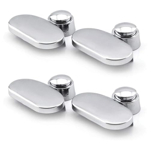 Image of 4 Pcs Mirror Clips,Zinc Alloy Mirror Floating Glass Clip,Glass Clamp Bathroom Mirror Clips,Glass Clip Shelf Support Brackets Holder,Mirror and Glass Hanging Kit Wall, 37mm, Silver