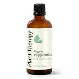 Plant Therapy USDA Certified Organic Peppermint Essential Oil. 100% Pure, Undiluted, Therapeutic Grade. 100 mL (3.3 Ounce).