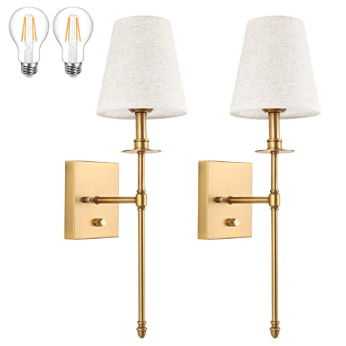 Dimmable Wall Sconces Brushed Brass