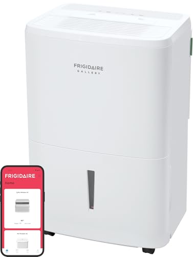 Image of Frigidaire Gallery 2-in-1 50-Pint Portable Dehumidifier with Wi-Fi, Energy Star Certification & Air Quality Monitoring for Medium/Large Rooms & Basements, Custom Humidity Control, Auto Shut Off, White