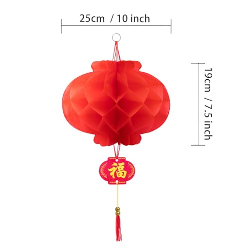 Image of 10 Inch Red Paper Lanterns Chinese Lanterns Festival Decorations for Home, Wedding and Restaurant(Set of 10)