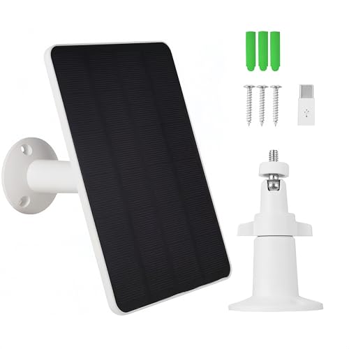 Solar Panel Charger Solar Charging Panel Solar Power Battery Charger Solar Panel Kit Solar Panel for Security Camera Ring Solar Panel for Doorbell Security Camera Bird Feeder Camera Etc