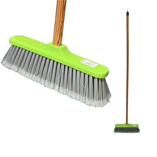 NEW Indoor Soft Bristle Broom Sweeping Brush - Perfect For Kitchen Broom for Laminate, Vinyl or Wooden Floor Sweep 28cm Wide