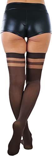 Image of ToBeInStyle Women's Nylon Thigh High Schoolgirl Opaque Stockings