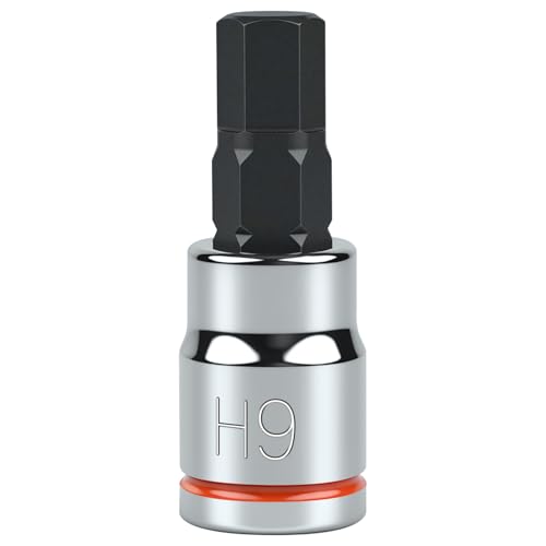 Image of 3 /8 Inch Drive Hex Bit Socket, H9, Full Polished, Premium CR-V & S2 Alloy Steel Head Made for Auto /Mechanical