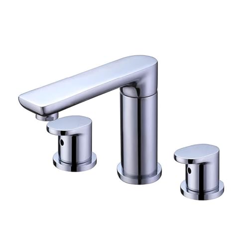 Robinet de lavabo à support de pont en laiton chrome moderne à 3 trous