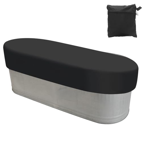 PATIKIL 6Ft Oval Tank Pool Cover, Waterproof Dustproof 420D Oxford SPA Bath Pool Cover Protector for Hot Tub Outdoor Indoor, Black
