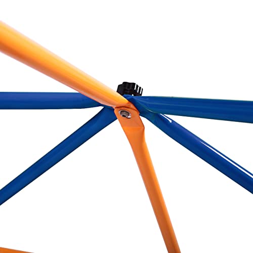 YLIEHS Outdoor Dome Climber with Monkey Bars for Kids Aged 3-10, Interactive Jungle Gym, Blue & Yellow