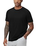 THE GYM PEOPLE Men's Workout T-Shirts Short Sleeve Breathable UPF 50+ Outdoor Athletic Running Tee Tops Black
