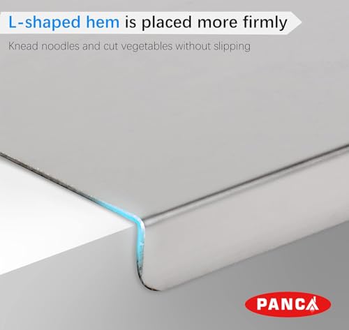 Image of PANCA Stainless Steel Chopping Board Counter Top Extra Large 41cm x 31cm | Heavy-Duty Cutting Board for Kitchen | Vegetable, Fruit & Meat Chopper Board