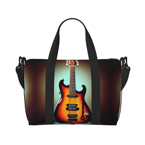 Guitar Bass Music Musical Instrument Travel Bags, Weekender Carry On For Women, Sports Gym Bag, Workout Duffel Bag,Overnight