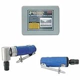 For Two Air Die Grinders Angle Straight and 8 Piece Carbide Rotary Burr Tool Set